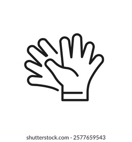 This outline icon represents a pair of gloves, symbolizing the important concepts of safety and protection, particularly in the realms of construction and renovation work, where they are essential