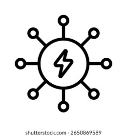 Este icono de esquema simplifica la idea de la fuente de energía