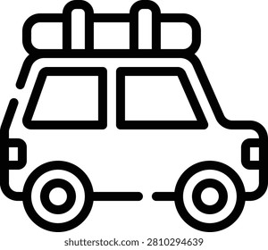 This Outline vector icon represents camping and outdoor adventure themes, ideal for travel and outdoor activity promotions.