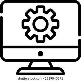 This Outline vector icon represents software solutions in SaaS and cloud computing, ideal for technology and online business applications.