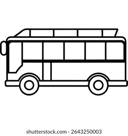 This outlined cartoon school bus vector illustration is perfect for educational and transportation-themed projects. 
