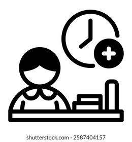 This Overtime icon is suitable for Business Motivation, Business Improvement, etc.
