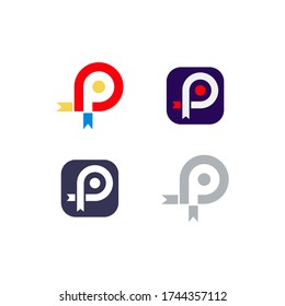 Este es un logotipo de p con concepto de cinta