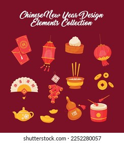 This is a pack of Chinese New Year Flat Design Elements