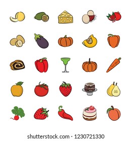 This pack of hand drawn icons of food, has a wide range of food and drink icons which are perfect to be used in food related industry. 