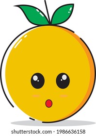 This pack of oranges is stupefied with big teary eyes and open mouth.