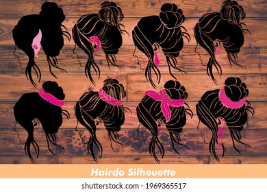 This package includes Hairdo Silhouette. You can make greeting cards, marketing, posters, gifts, wrapping paper, fabric, wall prints, planner stickers, t-shirts with these graphics.