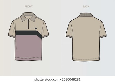 This package includes technical drawings of T-shirts, showcasing a variety of styles with cut and sew designs, unique pocket placements, and sleeve construction details for fashion design development