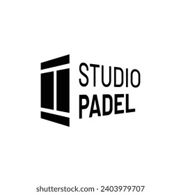 This padel studio logo depicts a padel court