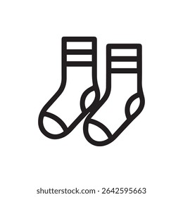 This is a pair of socks in outline style. Ideal for representing textile and fashion concepts in a clean and modern way