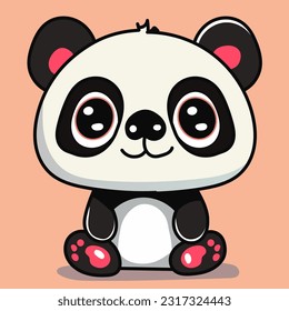 This panda illustration vector graphic is perfect for adding a touch of cuteness to your designs. Use it for various projects, including children's books, merchandise, and more.