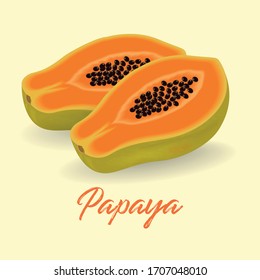 Esta es una ilustración de fruta de papaya
