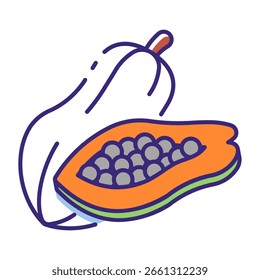 Este ícono de Papaya es adecuado para Beautiful Tropical Country, etc.