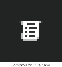 this is paper icon in pixel art with white color and black background ,this item good for presentations,stickers, icons, t shirt design,game asset,logo and your project