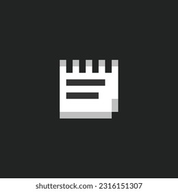 this is paper icon in pixel art with white color and black background ,this item good for presentations,stickers, icons, t shirt design,game asset,logo and your project