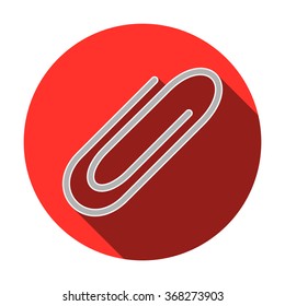 This is a paperclip in flat style