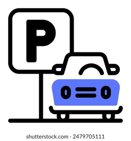 This Parking icon is suitable for hotel, accommodation, vacation, etc.