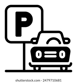 This Parking icon is suitable for hotel, accommodation, vacation, etc.