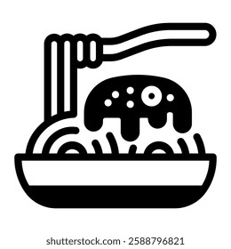 This Pasta icon is suitable for Restaurant Menu, Food, etc