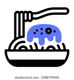 This Pasta icon is suitable for Restaurant Menu, Food, etc
