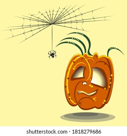 This paticular Pumpkin like the Spider and will be happy to celebrate Halloween together