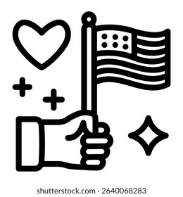 This Patriotism icon is suitable for 4th of July, Independence Day, etc