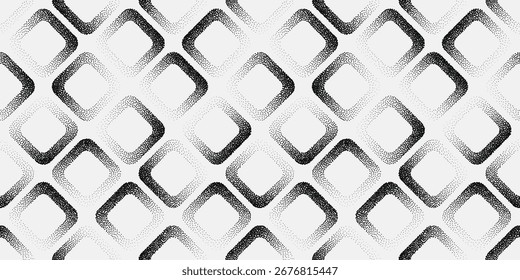 This pattern features smooth, rounded squares with soft dotted gradients creating a rhythmic, seamless black-and-white design that feels light and balanced.