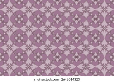 This pattern features soft purple tones with repeating diamond-shaped floral motifs. The subtle color contrasts and delicate shapes create a gentle, elegant, and traditional textile feel.