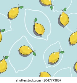 This is the pattern of fresh lemon fruit. You should use this to pajamas design or wallpaper decoration, etc.