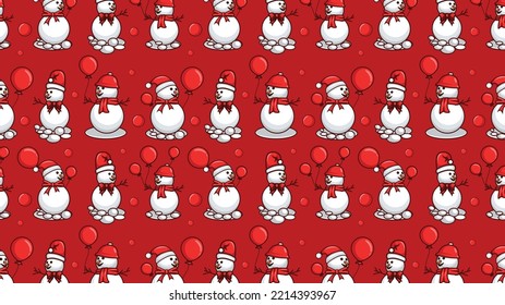 This pattern includes three to four different Christmas elements. design in a flat style. This pattern can be used for wrapping paper, gift box paper, and background