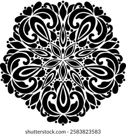 This pattern is inspired by nature, particularly the elegant forms of flowers such as lilies and orchids. The Art Nouveau style emphasizes the contrast between light and shadow