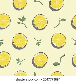 Este es el patrón de la fruta fresca de limón. Se recomienda utilizar este material para el diseño de pijamas o de papel pintado, etc.
