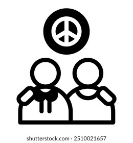This Peace icon is suitable for Peace Day, etc.