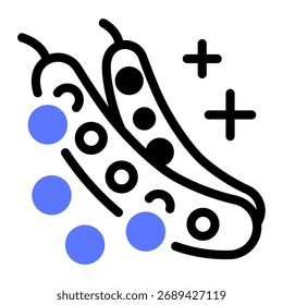 Este ícone de ervilhas é adequado para legumes, vegetariano, comida orgânica, etc.
