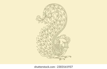 Das ist das Pfau-Linie-Vektordesign