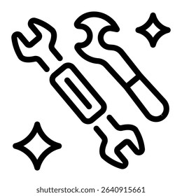 This Pedal wrench icon is suitable for Bycycle, Sport, Healthy Lifestyle, etc