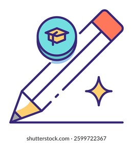 This Pencil icon is suitable for School, College, Education, etc