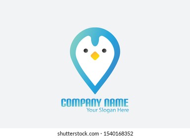 This is the penguin pin logo. This logo is very attractive. the logo that was prepared for winter. This logo can be used for companies, websites, brochures, and posters.
