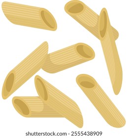 This penne pasta ingredient image showcases its tubular shape and firm texture, ideal for absorbing rich sauces and enhancing authentic Italian dishes