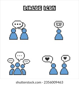 this is people dialog icon in pixel art with simple color and white background ,this item good for presentations,stickers, icons, t shirt design,game asset,logo and your project.