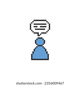 this is people dialog icon in pixel art with simple color and white background ,this item good for presentations,stickers, icons, t shirt design,game asset,logo and your project.