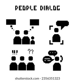 this is people dialog icon in pixel art black color and white background ,this item good for presentations,stickers, icons, t shirt design,game asset,logo and your project.