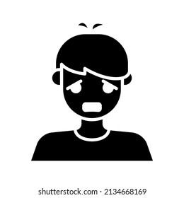 this is a people expression icon using solid style