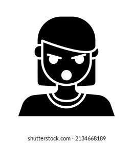 this is a people expression icon using solid style