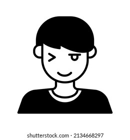 this is a people expression icon using solid style