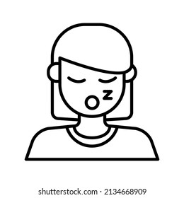 this is a people expression icon using outline style