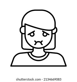 this is a people expression icon using outline style