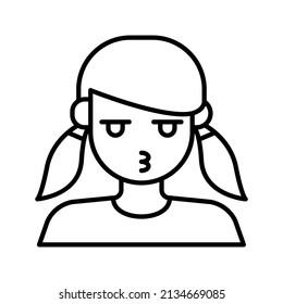 this is a people expression icon using outline style