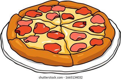 This is Pepperoni pizza with cheese.