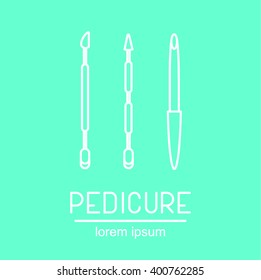 This is perfect linear illustration or logotype of manicure and pedicure topic. There are tools  for nail care for your web needs. 